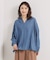【洗濯機OK】シアーデニムスキッパーブラウス