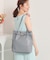 ベルト飾り付き合皮トート