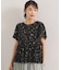 花柄シャーリングブラウス