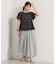 花柄シャーリングブラウス