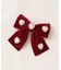 ハート付きベロアリボンクリップ