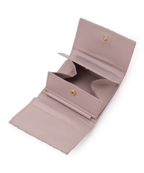 キルティングミニウォレット　財布小銭入れcc 新品 キルティング ボックスコイン三つ折り財布 ミニ財布 ミニ