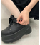 サテンリボンレースアップ厚底スニーカー