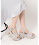 【ラク盛り／サンダル】リピーター続出／脚長美脚　スパンコール厚底サンダル
