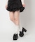 厚底リボン付きフリルパンプス