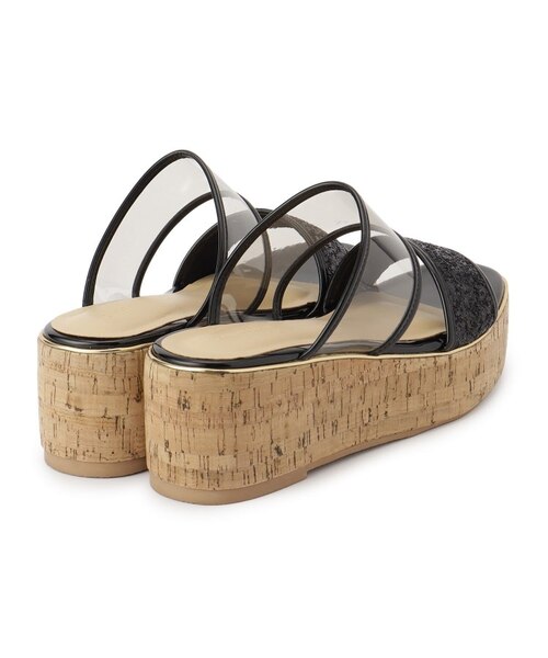 エスペランサコルクサンダル セール】グリッターベルトコルク厚底サンダル（サンダル