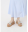 グリッター×クリアベルト 厚底コルクサンダル