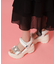 厚底ビジューバックルサンダル