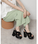【ラク盛り／サンダル】リピーター続出／脚長美脚 クロススタッズサンダル