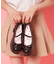 リボン付きストラップパンプス