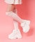 クマ×チェ―ン付き厚底インヒールスニーカー