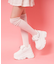 クマ×チェ―ン付き厚底インヒールスニーカー