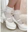 厚底ヒールレースアップパンプス