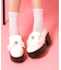リボン付厚底ローファーパンプス