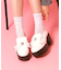 リボン付厚底ローファーパンプス