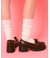 フリル付きリボンローファー