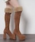 【ラク盛り／ニーハイブーツ】リピーター続出／脚長美脚 ふわもこ2WAYニーハイブーツ