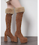 【ラク盛り／ニーハイブーツ】リピーター続出／脚長美脚 ふわもこ2WAYニーハイブーツ