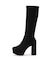 【ラク盛り／ロングブーツ】リピーター続出／脚長美脚　厚底ヒールロングブーツ‐スリムフィット