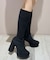 【ラク盛り／ロングブーツ】リピーター続出／脚長美脚　厚底ヒールロングブーツ‐スリムフィット