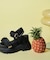 【SPORTS SANDAL COLLECTION】厚底グリッターベルクロスポサン