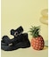 【SPORTS SANDAL COLLECTION】厚底グリッターベルクロスポサン
