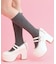 厚底バックリボンパンプス