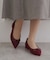 リボン付きフラットパンプス