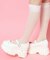 厚底ストラップリボンパンプス