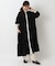 裾ギャザー ロングシャツワンピース