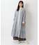 裾ギャザー ロングシャツワンピース