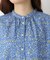 綿ローンリップル 小花柄 6分袖ブラウス