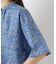 綿ローンリップル 小花柄 6分袖ブラウス
