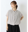 先染め フレンチ袖前開きブラウス