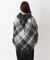 【リンネル12月号掲載】チェック柄　リバーシブルギャザーケープ