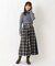チェックデニム プリーツスカート