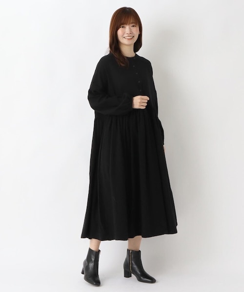 ネルウエスト切替 長袖ギャザーワンピース｜ワンズテラスの通販｜&mall