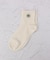 ◆ラテミルク 10cmマーガレット刺繍 クォーターソックス