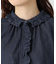 インディゴフリル付きブラウス