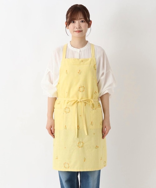 フラワー 刺繍エプロン X型｜ワンズテラスの通販｜&mall（アンドモール