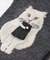 ◆プティパ リブ猫柄 サテンリボン クォーターソックス