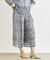 【楊柳生地／同柄アイテムあり】ウッドブロック リーヴス柄パンツ