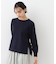 【スリット入り】コットンカシミヤ クルーネックニット