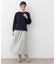 【スリット入り】コットンカシミヤ クルーネックニット