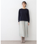 【スリット入り】コットンカシミヤ クルーネックニット