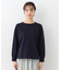 【スリット入り】コットンカシミヤ クルーネックニット