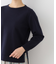 【スリット入り】コットンカシミヤ クルーネックニット