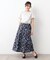 【コットン100％／ウエストゴム／タックあり】サマーパレス柄 タイプライタースカート
