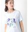 【コットン100％／洗える】ハイドランジア柄Tシャツ