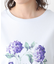 【コットン100％／洗える】ハイドランジア柄Tシャツ